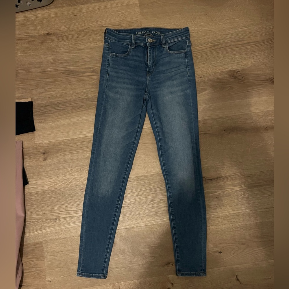 American Eagle Outfitters Women's Dark Blue Skinny Jeans